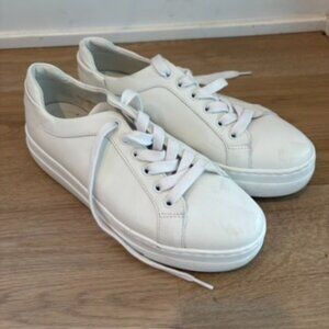 M gemi white leather sneakers size 37.5 US 7